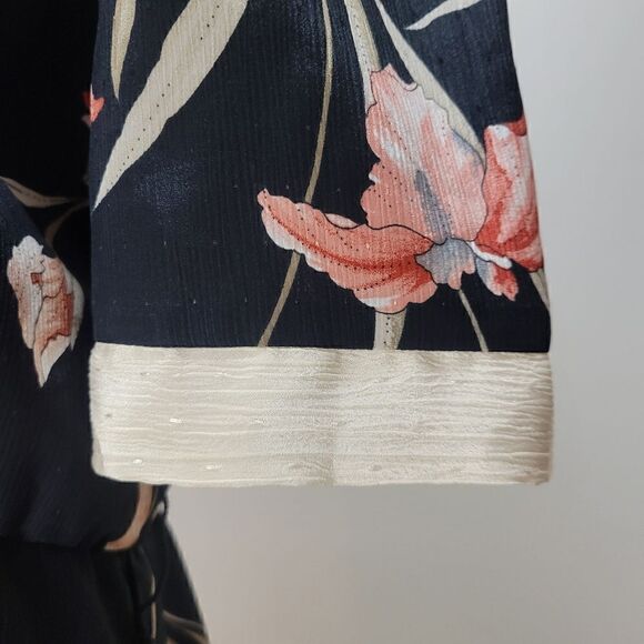 Vintage Iris Floral Faux Wrap Front Midi Dress - Picture 4 of 14